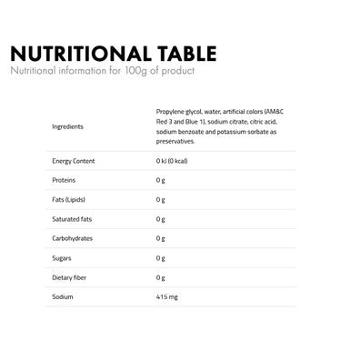 Colorant Red Grape 370L nutritional info