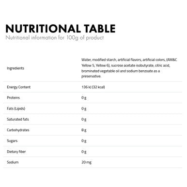 Concentrate Tropical Passion Fruit D-15 nutritional info